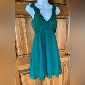 Moulinette Soeurs emerald green silk dress size 2